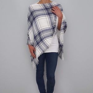 Plaid Sweater Poncho